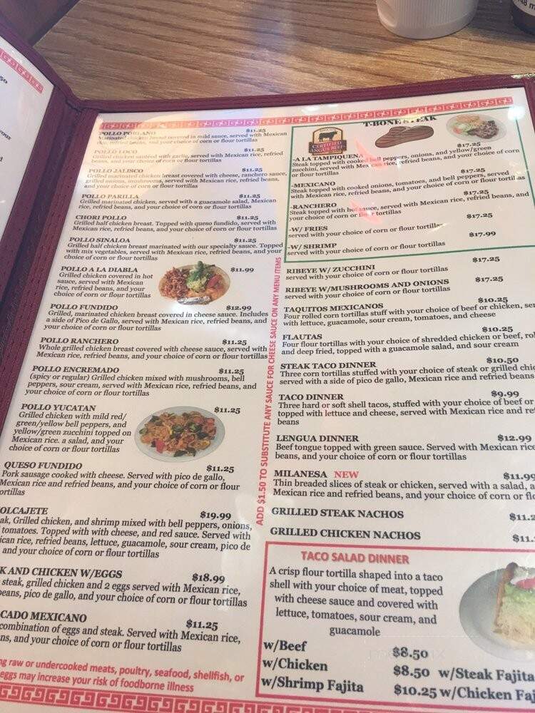 El Tapatio - Clinton, IA menu_pic