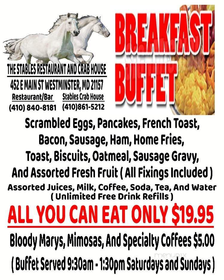 Stables - Westminster, MD menu_pic