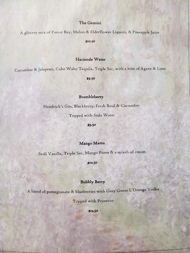 Grassfields Food & Spirits - Andover, MA menu_pic