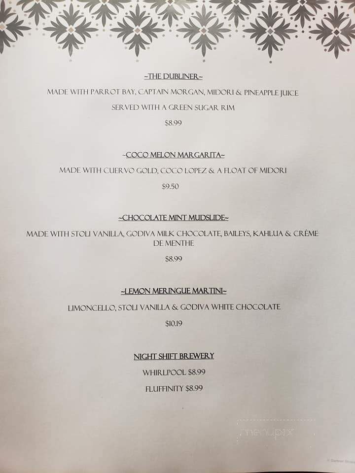 Grassfields Food & Spirits - Andover, MA menu_pic