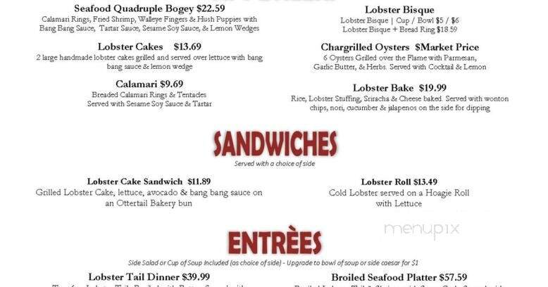 Otter Supper Club & Lodge - Ottertail, MN menu_pic