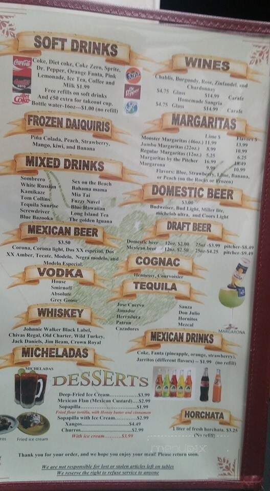 El Toro - Greenville, MS menu_pic