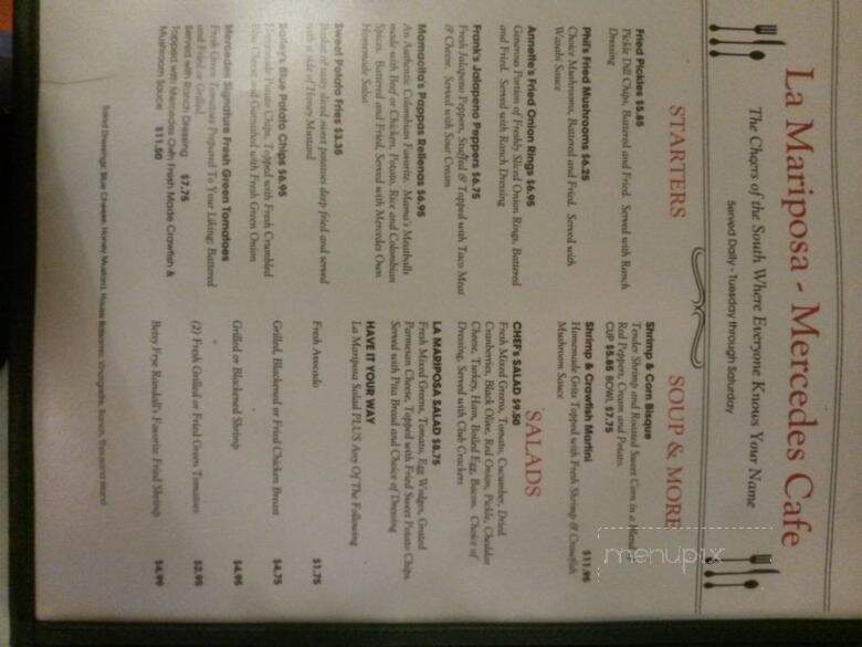 La Mariposa - Magnolia, MS menu_pic