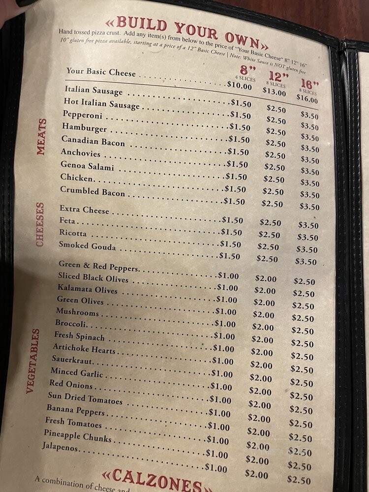 Wild West Pizzeria - West Yellowstone, MT menu_pic