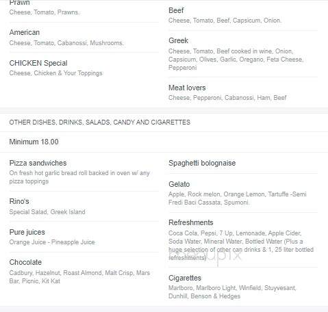 Rino's Pizza - Villas, NJ menu_pic