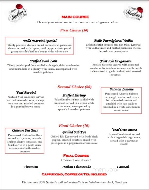 Piccolino's Restaurant - Bayonne, NJ menu_pic