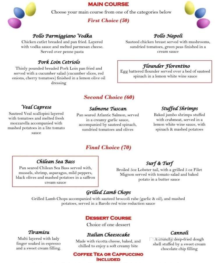 Piccolino's Restaurant - Bayonne, NJ menu_pic