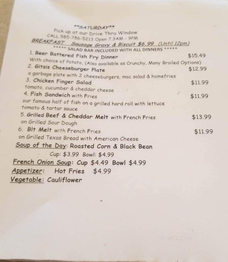 Silver Lake Family Restaurant - Perry, NY menu_pic