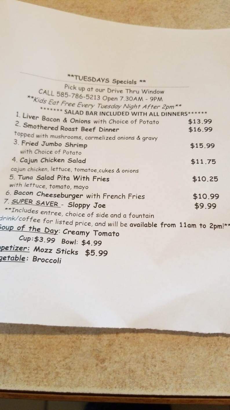 Silver Lake Family Restaurant - Perry, NY menu_pic