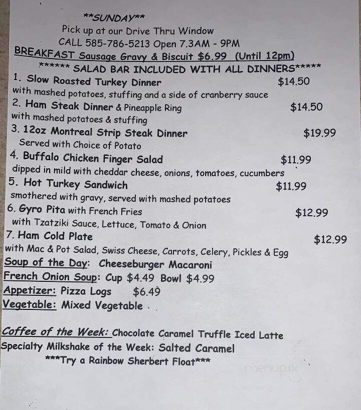 Silver Lake Family Restaurant - Perry, NY menu_pic
