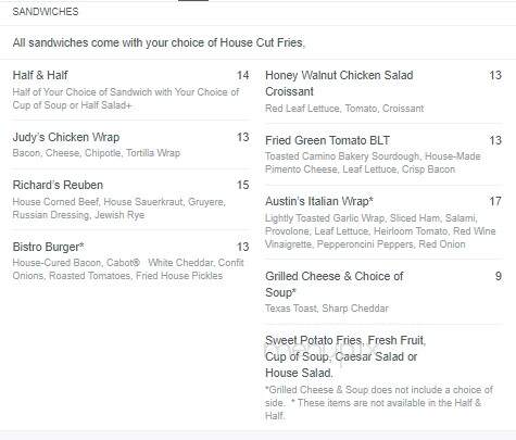 Childress Vineyards - Lexington, NC menu_pic