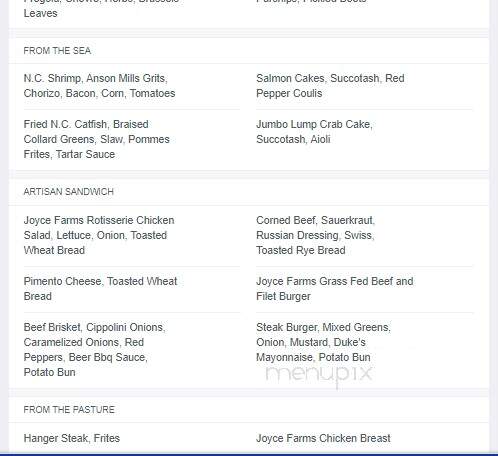 Noble's Grille - Winston Salem, NC menu_pic