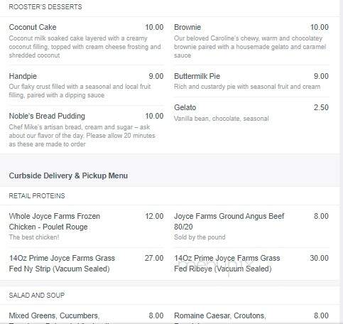 Noble's Grille - Winston Salem, NC menu_pic