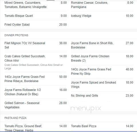 Noble's Grille - Winston Salem, NC menu_pic