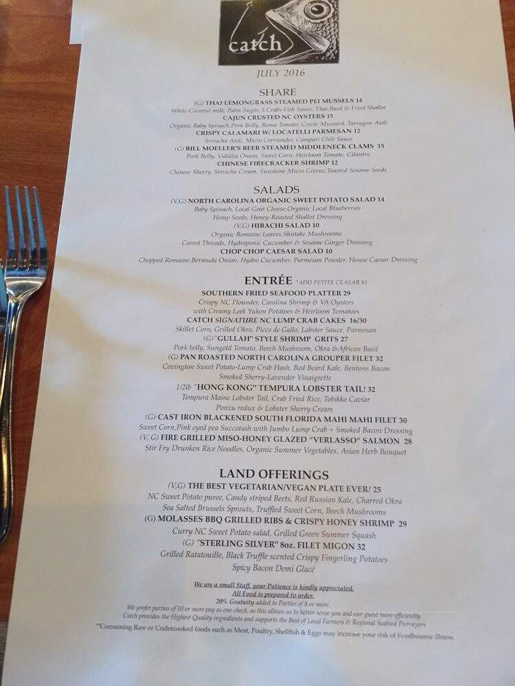 Catch - Wilmington, NC menu_pic