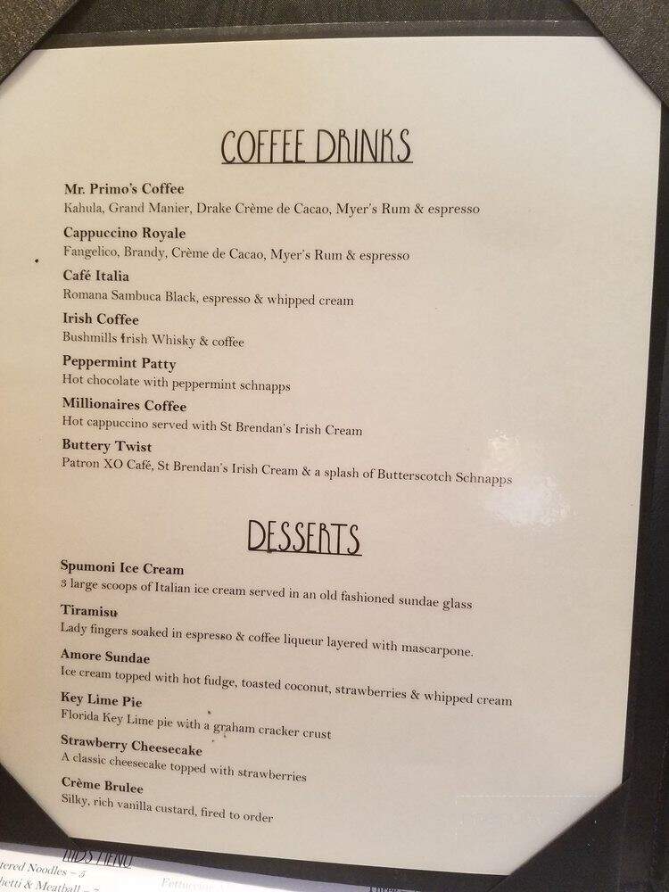 Primo's Italian Restaurant - Yukon, OK menu_pic