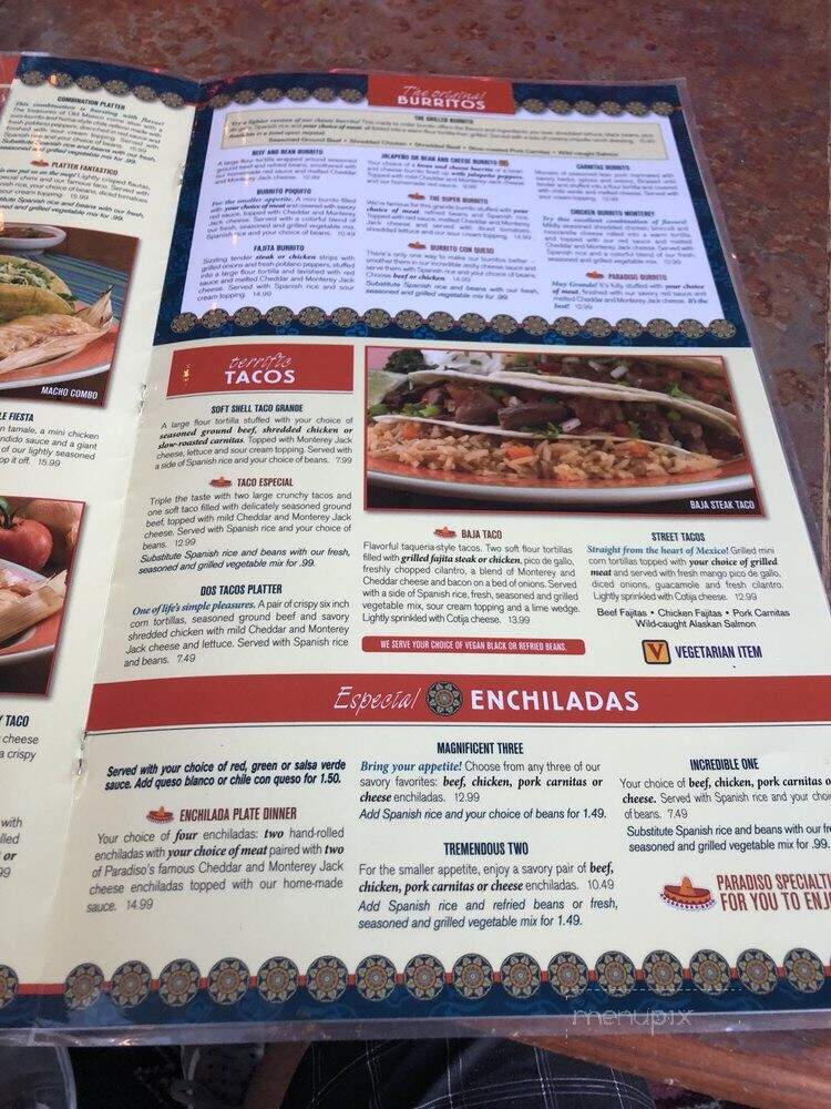 Paradiso Mexican Restaurant - Fargo, ND menu_pic