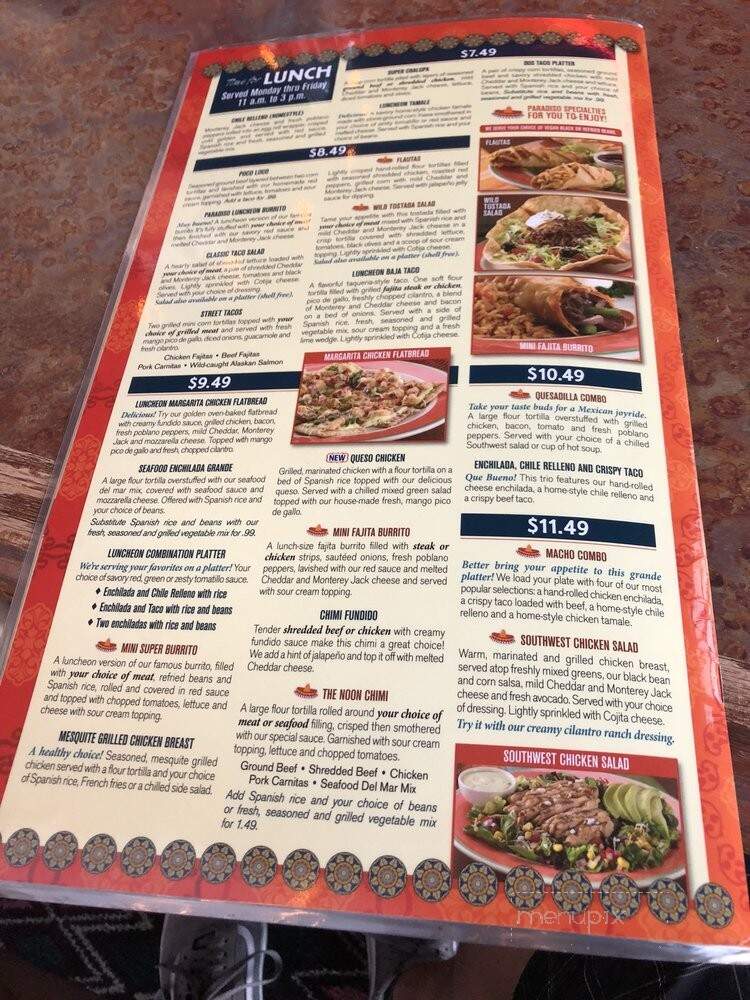 Paradiso Mexican Restaurant - Fargo, ND menu_pic
