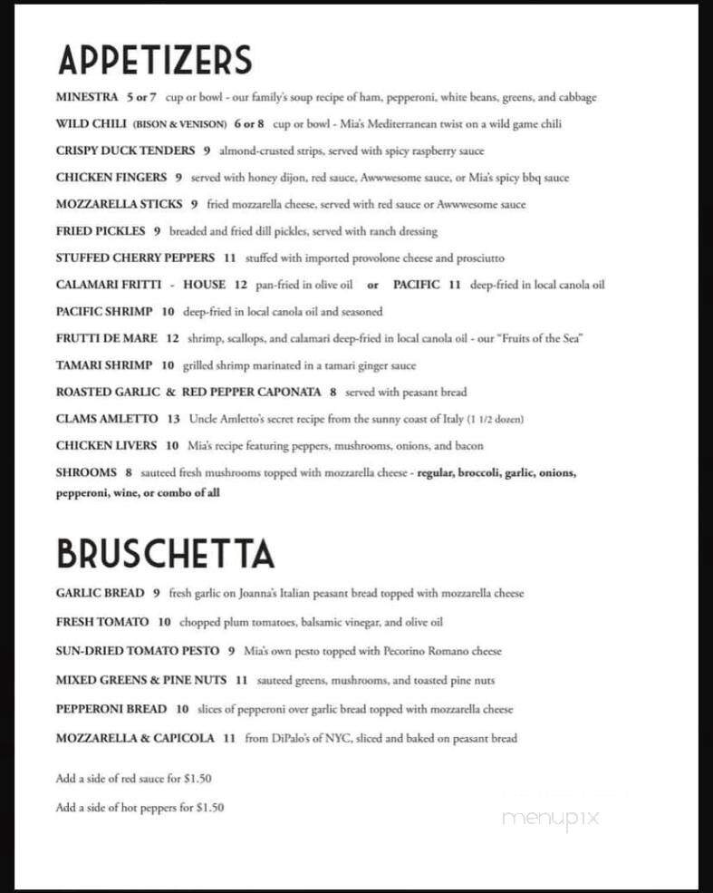Franco's Lounge - Williamsport, PA menu_pic
