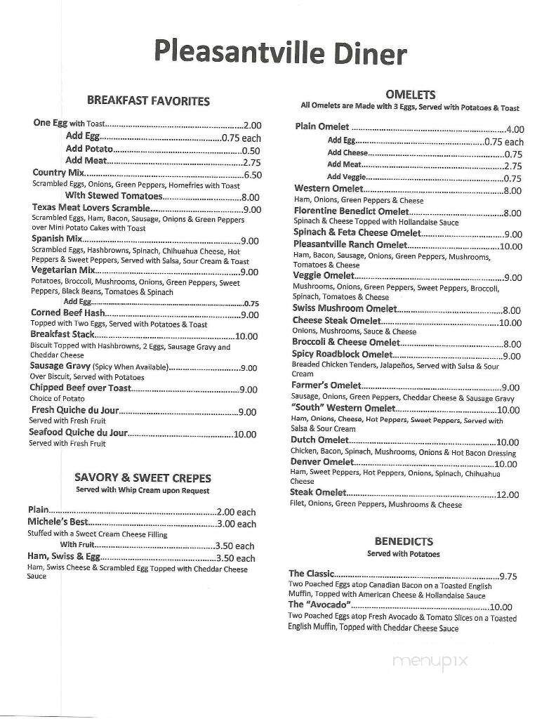 Pleasantville Diner - Oley, PA menu_pic