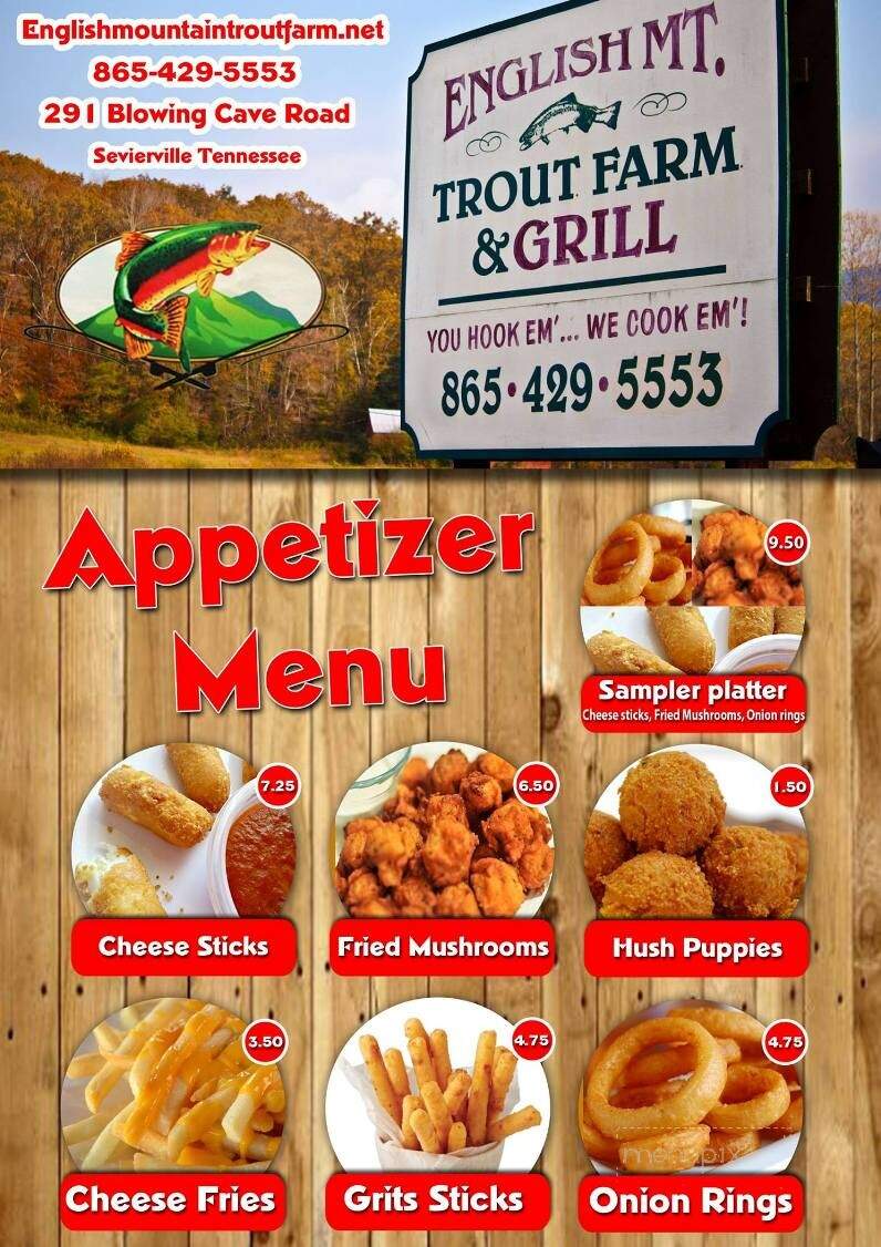 English Mountain Trout Farm - Sevierville, TN menu_pic