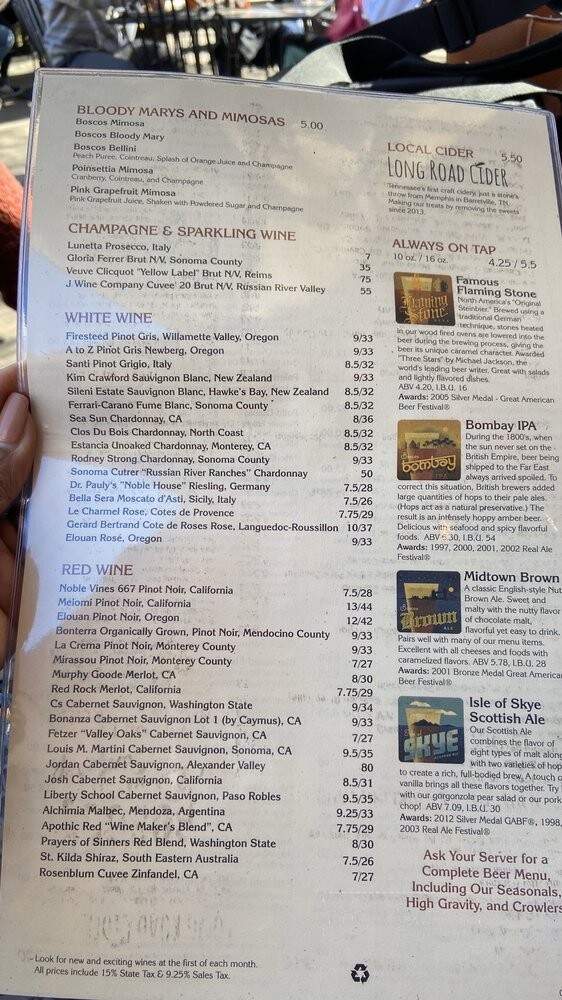 Bosco's Squared - Memphis, TN menu_pic