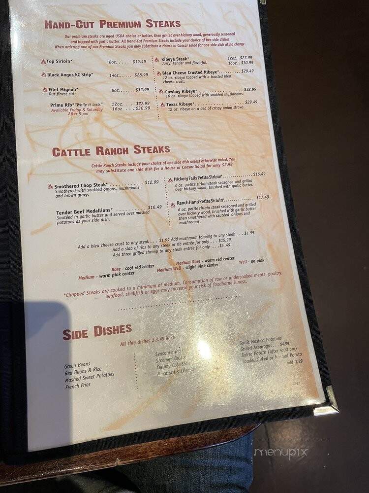 Hickory Falls Restaurant - Murfreesboro, TN menu_pic