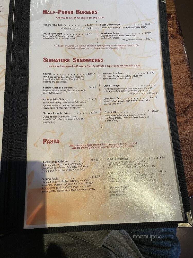 Hickory Falls Restaurant - Murfreesboro, TN menu_pic