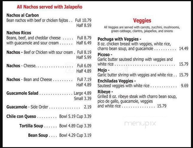 Antonio's Mexican Restaurant - Burleson, TX menu_pic
