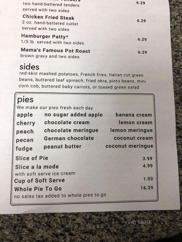 Blue Bonnet Cafe - Marble Falls, TX menu_pic