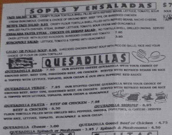 El Sombrero - Longview, TX menu_pic