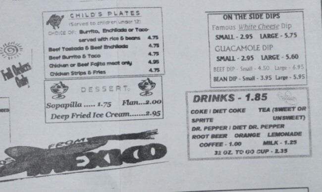 El Sombrero - Longview, TX menu_pic