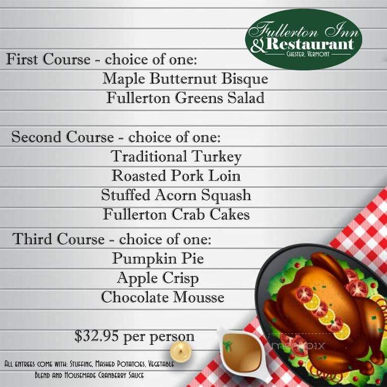 Fullerton Inn - Chester, VT menu_pic