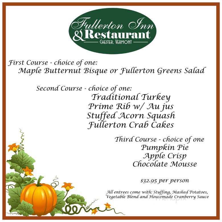 Fullerton Inn - Chester, VT menu_pic