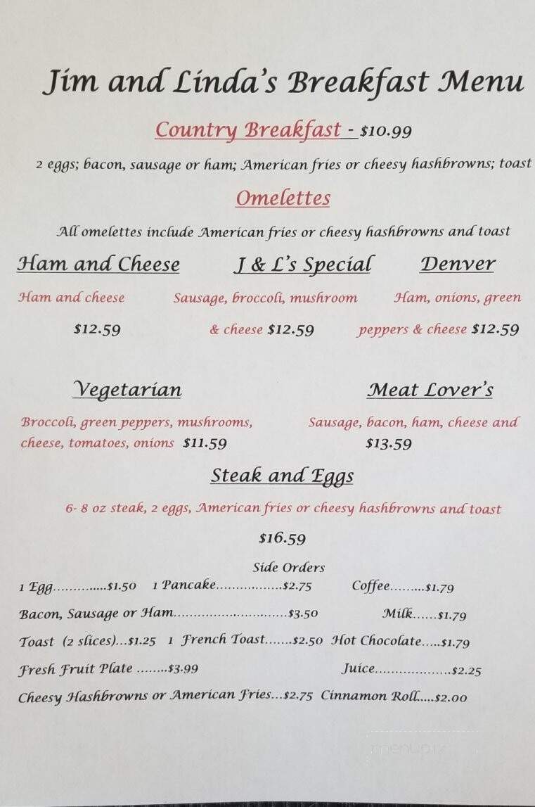 Jim & Linda's Lakeview Club - Malone, WI menu_pic