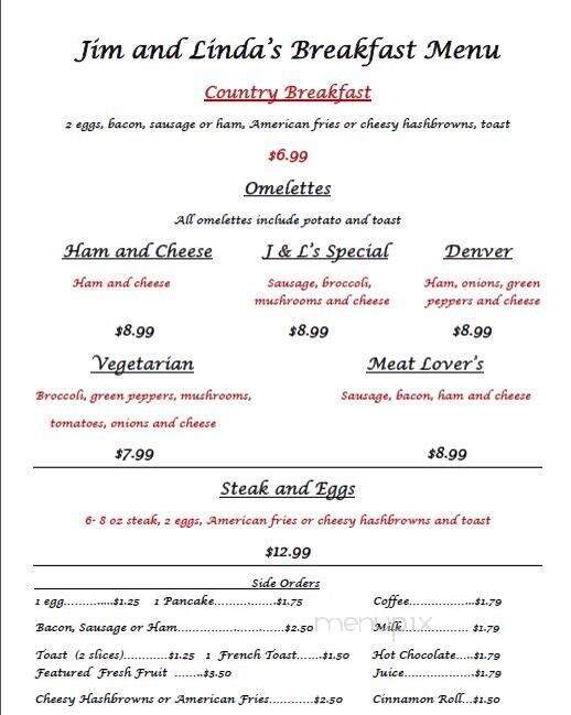 Jim & Linda's Lakeview Club - Malone, WI menu_pic