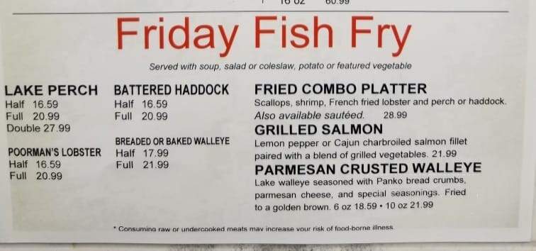 Jim & Linda's Lakeview Club - Malone, WI menu_pic