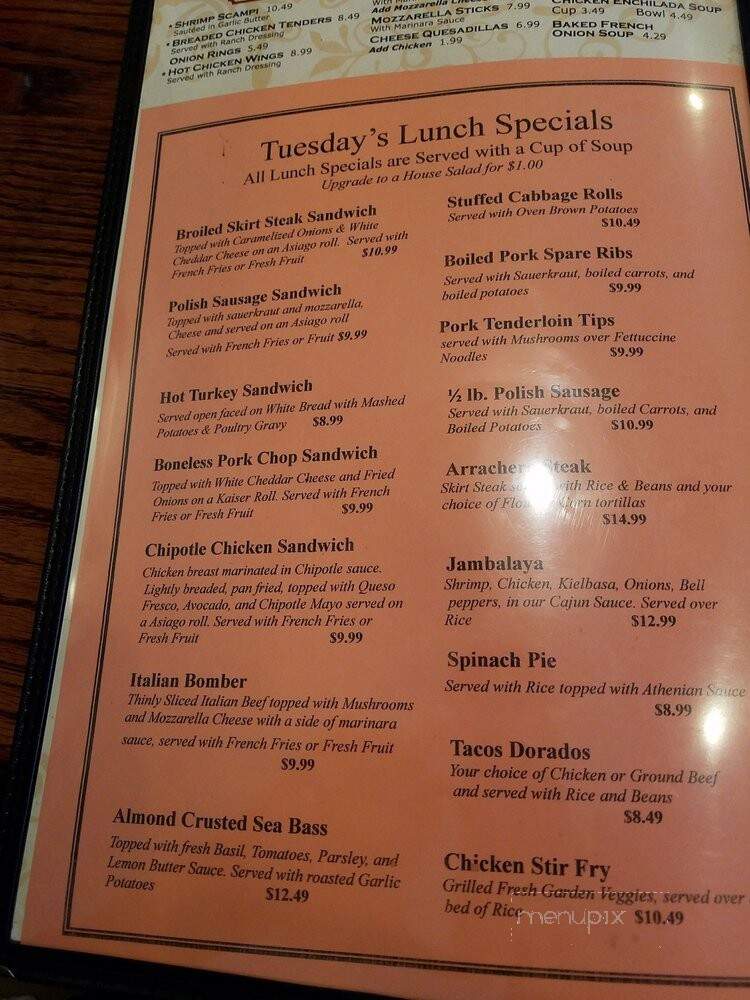 Paul's Omega Restaurant - Milwaukee, WI menu_pic