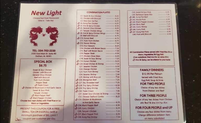 New Light Chinese Restaurant - Dothan, AL