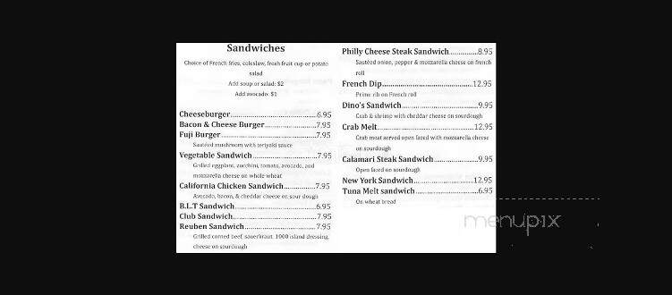 Dino's Restaurant - Castro Valley, CA menu_pic