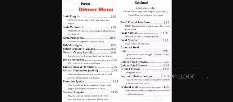 Dino's Restaurant - Castro Valley, CA menu_pic