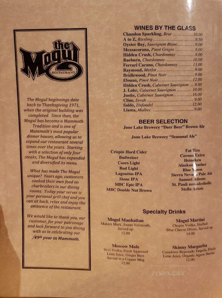 Mogul Restaurant - Mammoth Lakes, CA menu_pic
