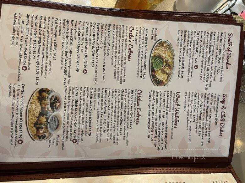 Costa's Family Restaurant - Covina, CA menu_pic