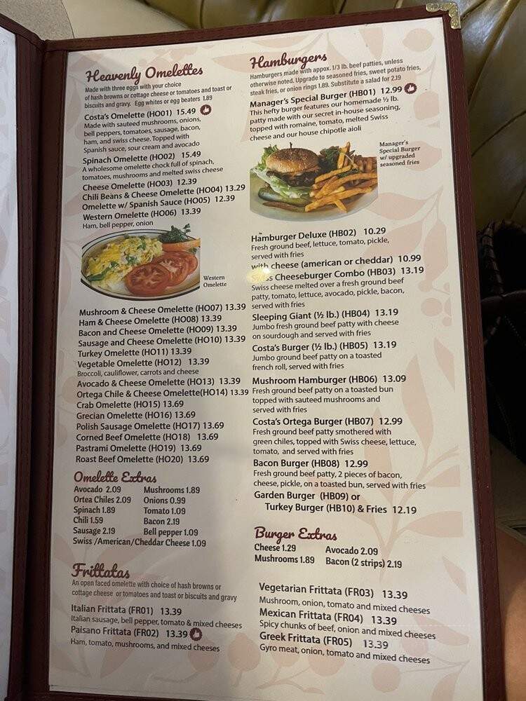 Costa's Family Restaurant - Covina, CA menu_pic