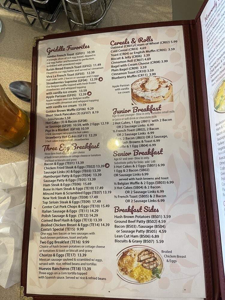 Costa's Family Restaurant - Covina, CA menu_pic