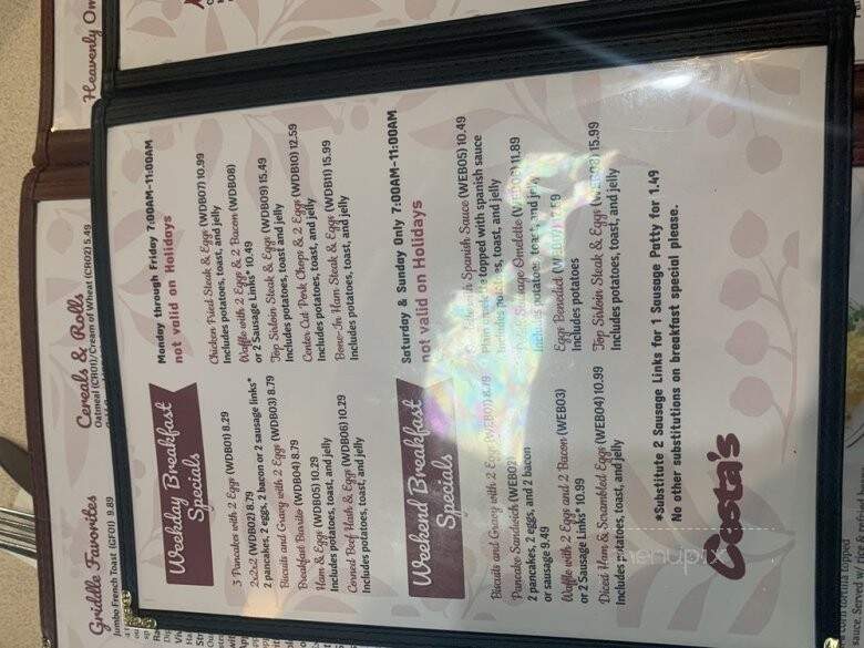 Costa's Family Restaurant - Covina, CA menu_pic