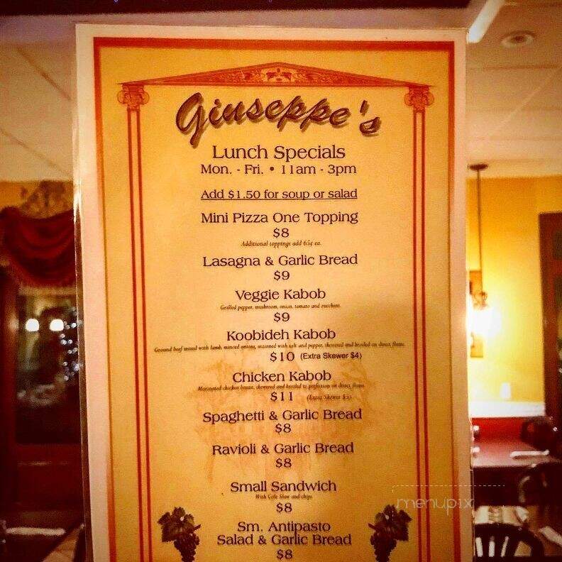Giuseppe's Restaurant Italian - Upland, CA menu_pic