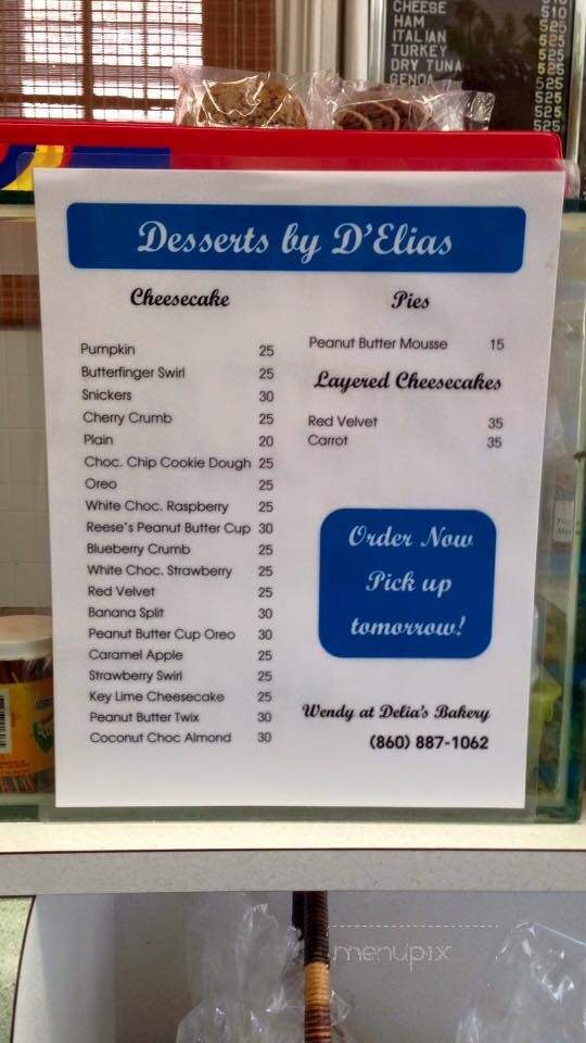 D'Elia's Bakery & Grinder Shop - Norwich, CT menu_pic