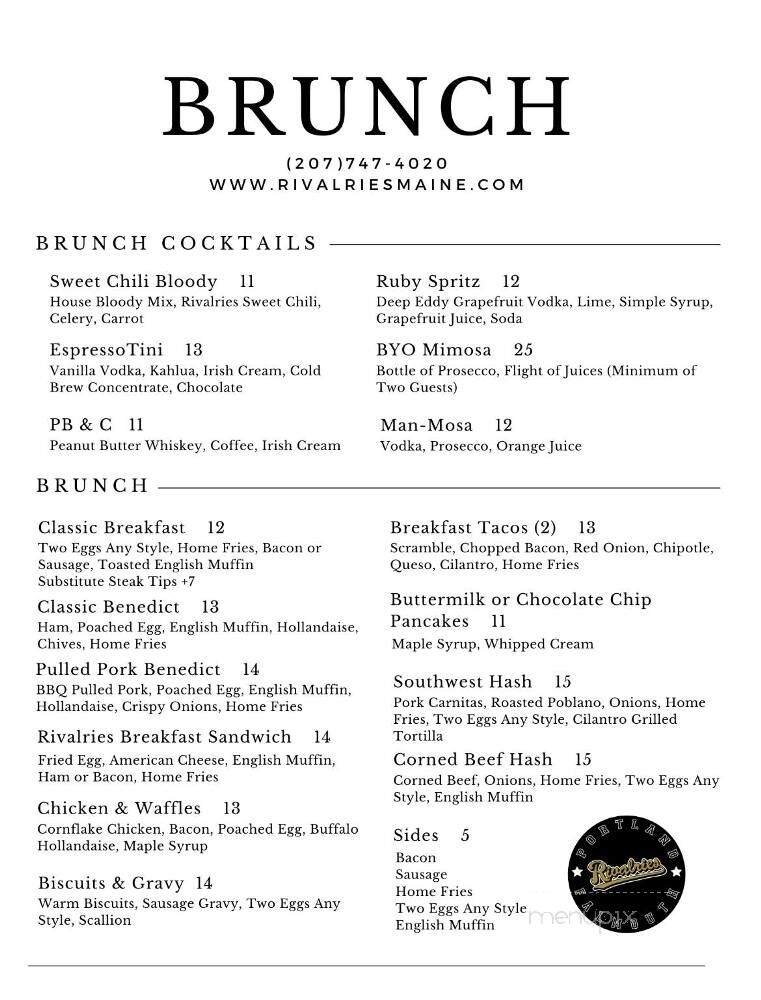 Rivalries - Falmouth, ME menu_pic