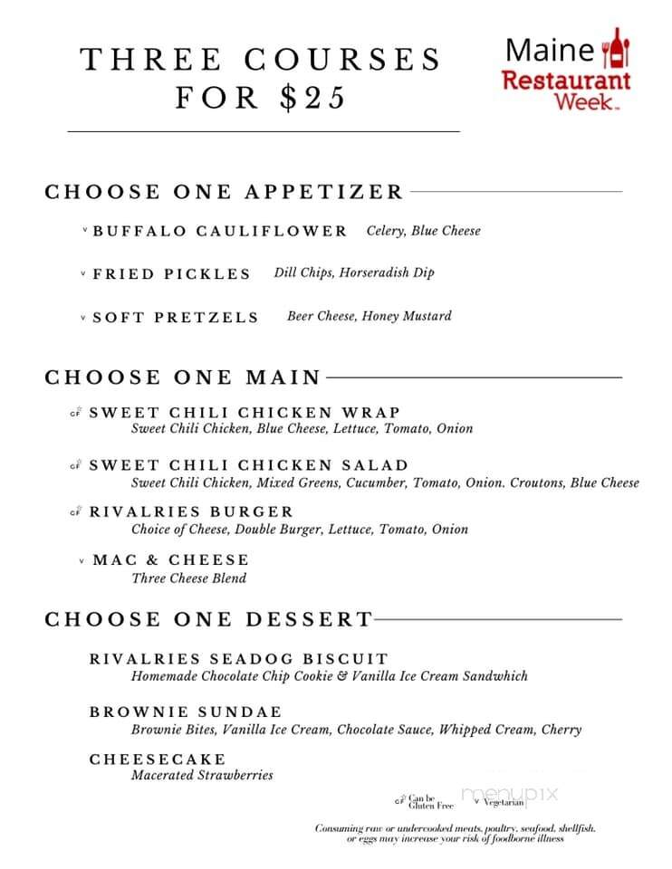 Rivalries - Falmouth, ME menu_pic